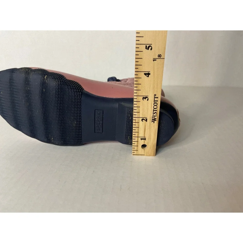 Sperry Saltwater Boots‎ Girls Pink Quilted Waterproof Lace Up Side Zip Size 5M